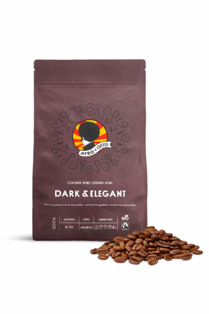 Afro Coffee Dark & Elegant – ekološka Fairtrade kava v zrnju (250 g)
