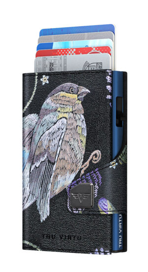 TRU VIRTU denarnica CLICK & SLIDE Bird & Clover/titan