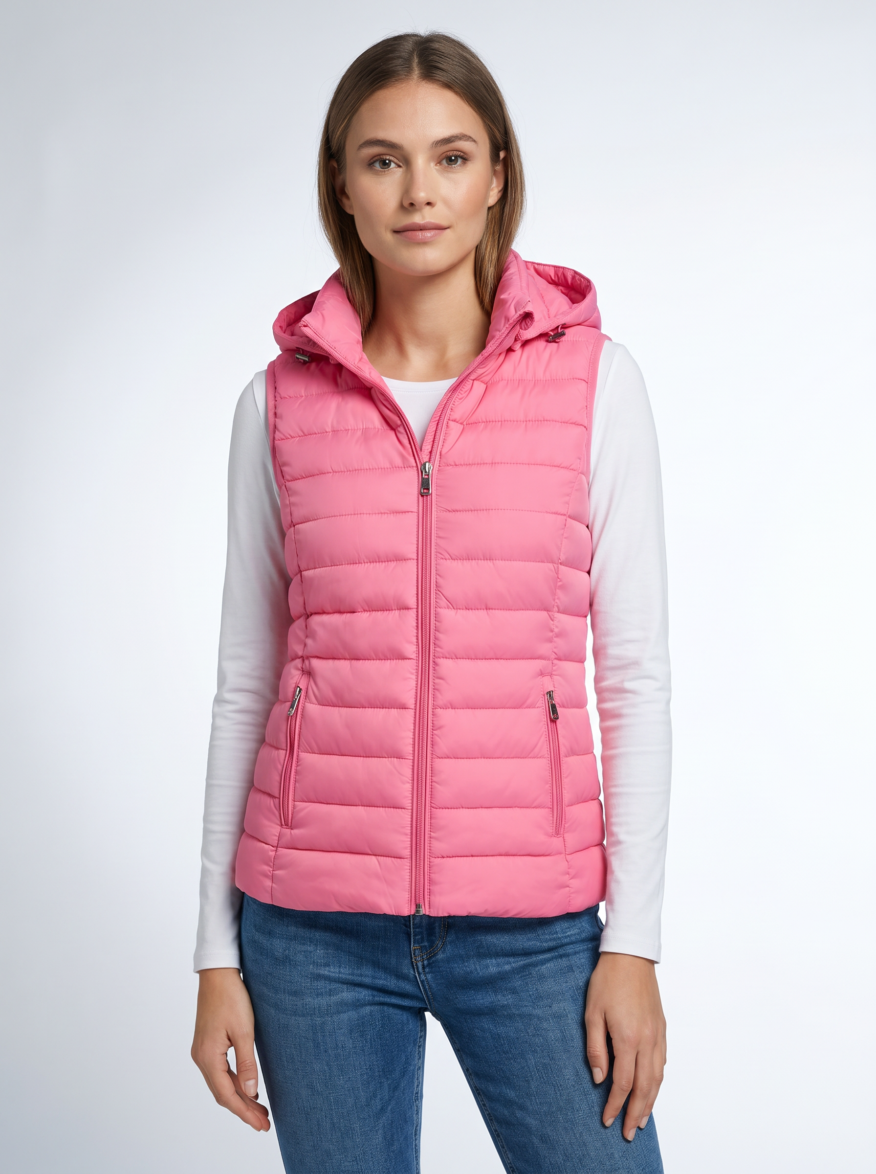 Wellensteyn Italy Vest Hood – ženski prehodni brezrokavnik s kapuco (ITAVH-1040-PINK)